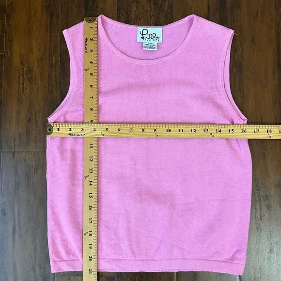 Vintage LILLY PULITZER Pink Knit Sweater Vest - Picture 5 of 5